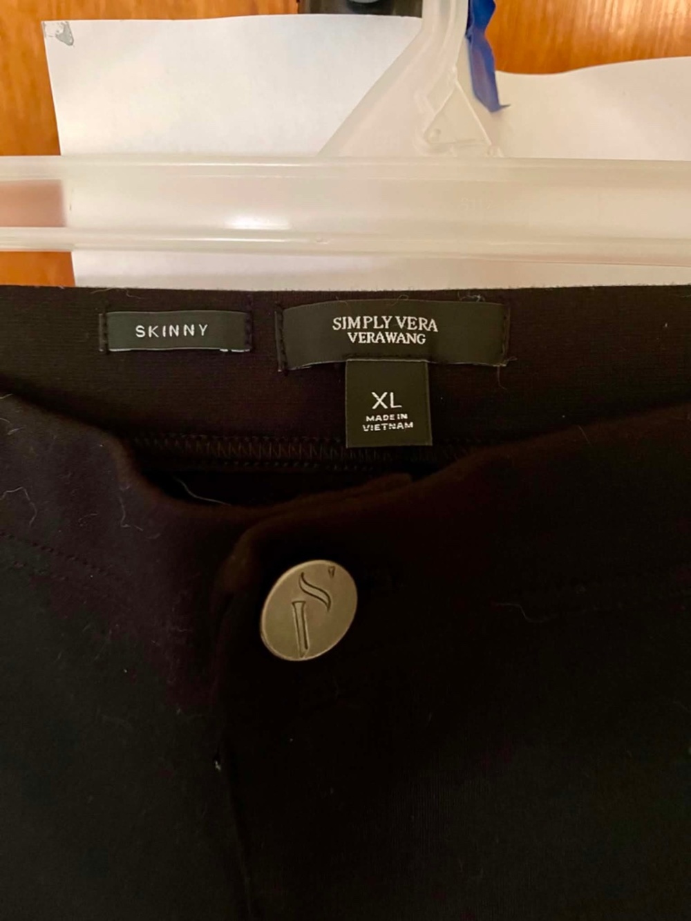 Simply Vera Vera Wang Women's Skinny Pants XL Black Stretch NWOT